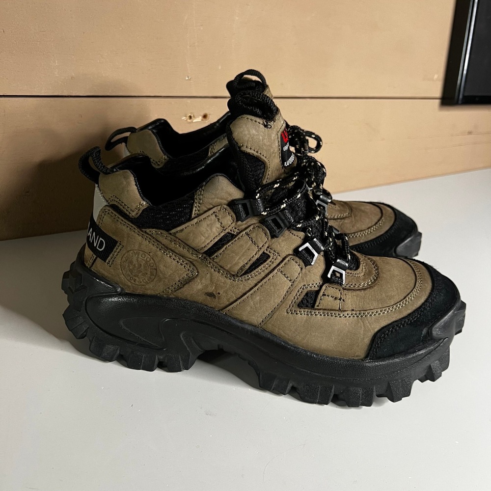 Woodland U-TREK Urban Trekking Boots Khaki Black Leather Chunky Hiking Shoes 40